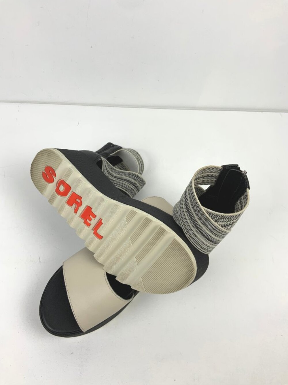 SOREL Dayspring Ankle Strap Platform Sandals Cream/Black Sz 8.5 - Picture 14 of 16